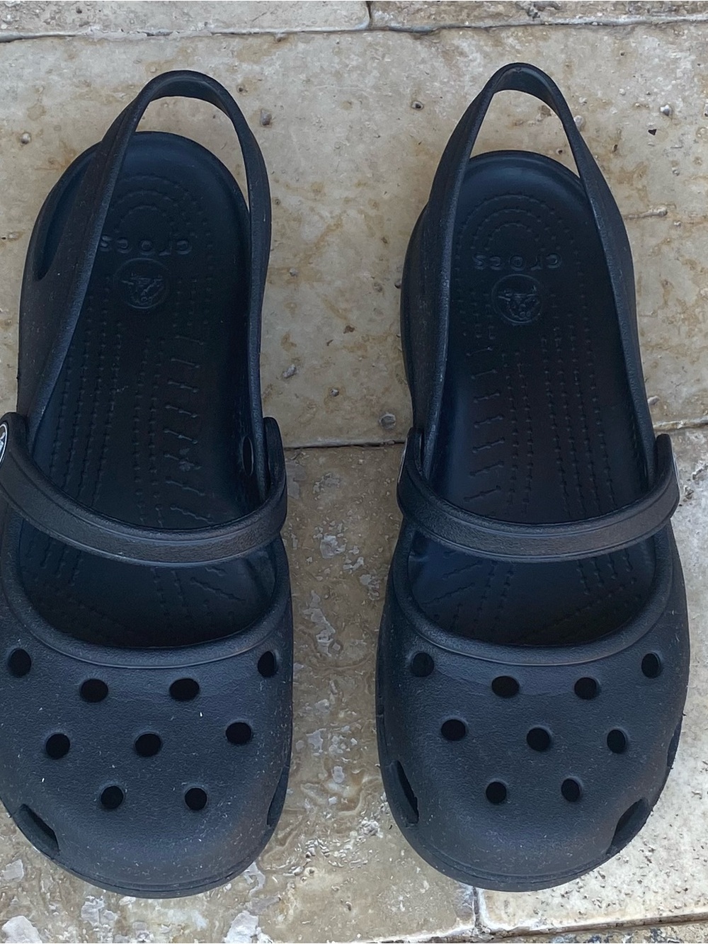 Crocs Shayna Mary Jane Slingback Black Comfort Shoes Women’s Sz 6!Clogs - Picture 4 of 6